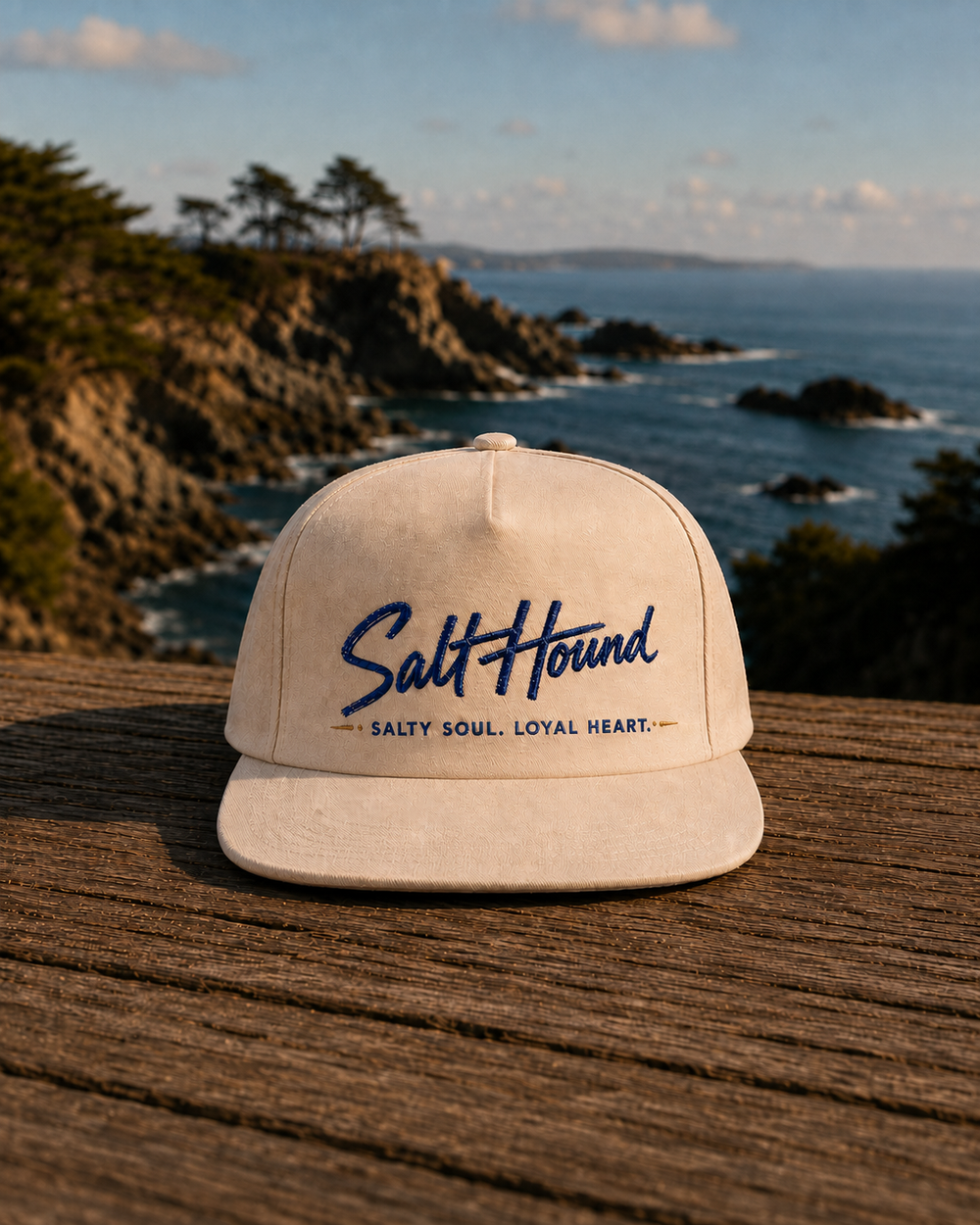 Salt Hound The Signature Collection - Trucker Hat in Vintage Cream, product view