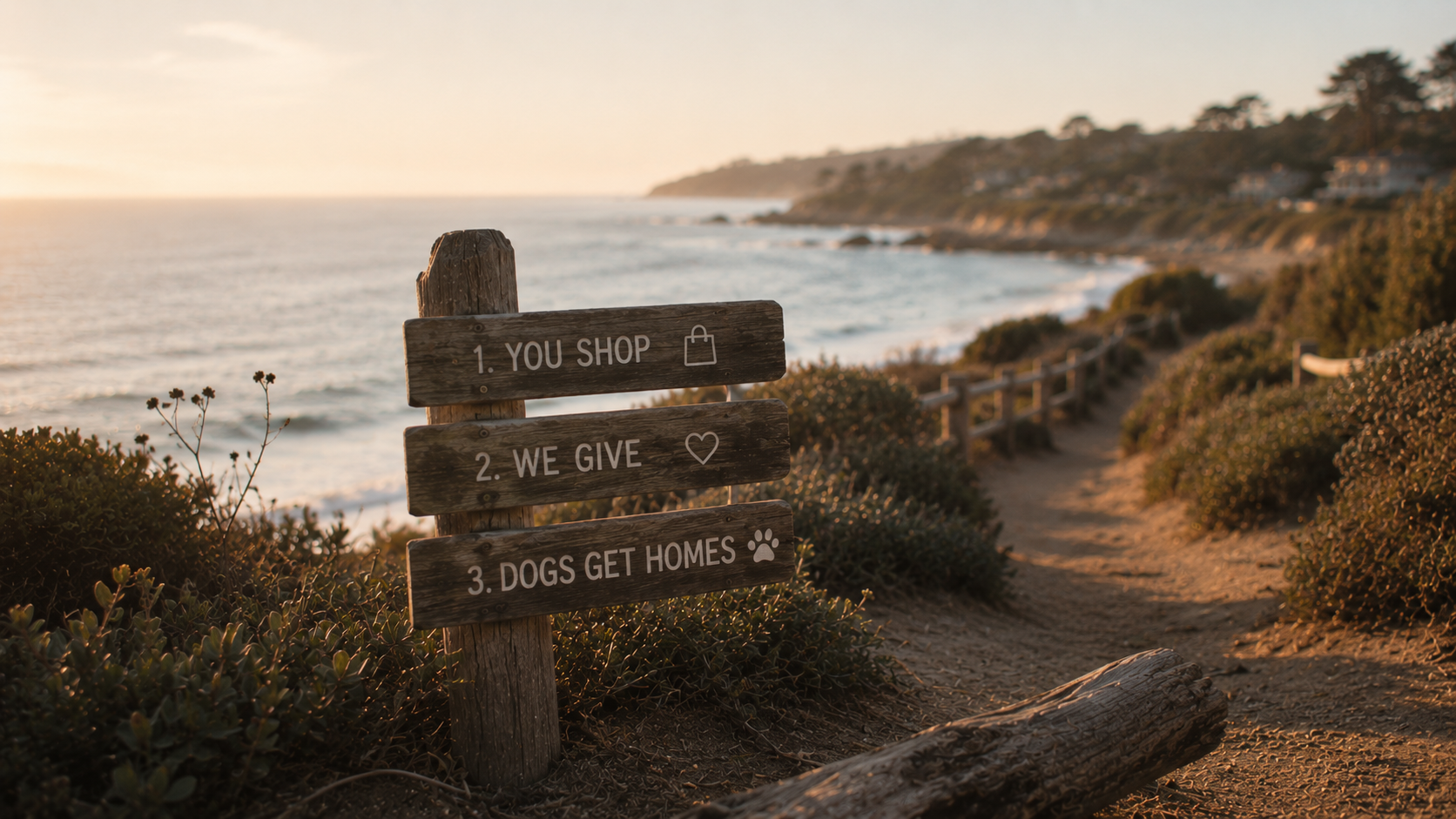 A coastal trail sign explaining how the Salt Hound Project works